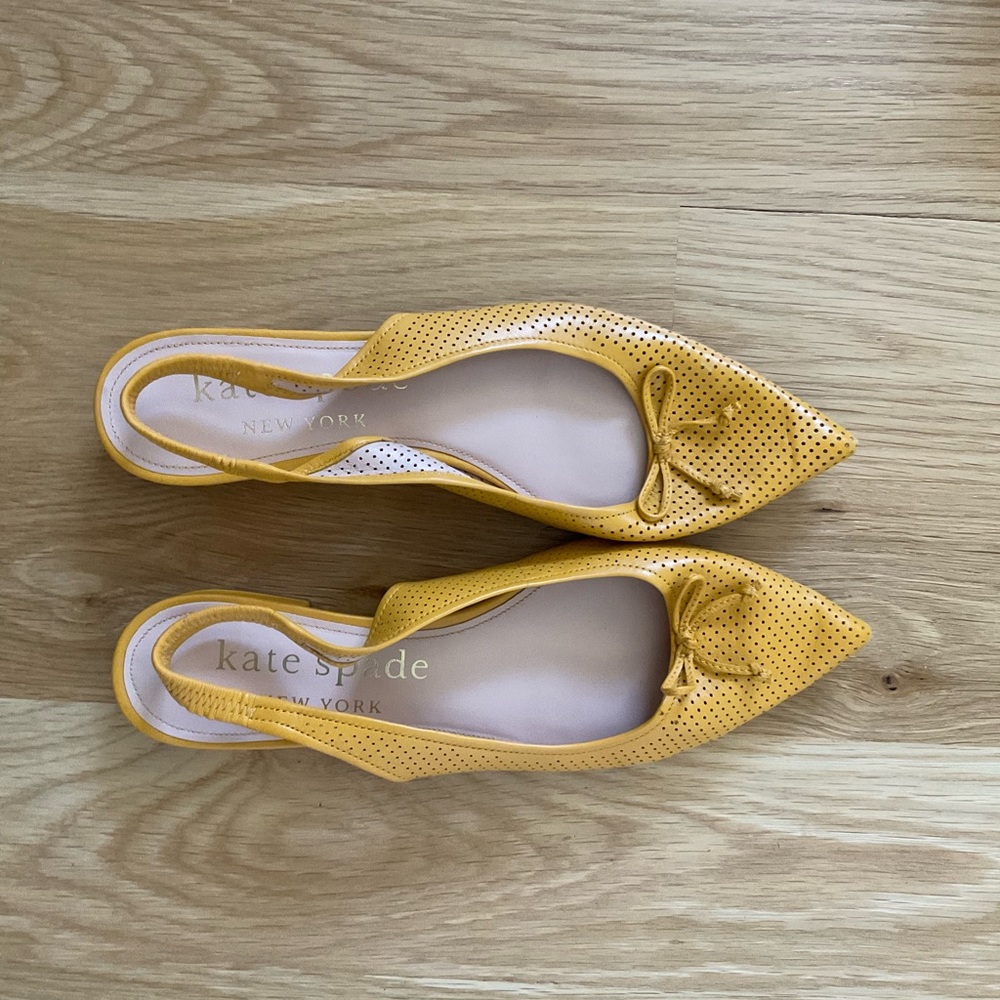 Kate Spade Yellow Sling back flats. Size:9